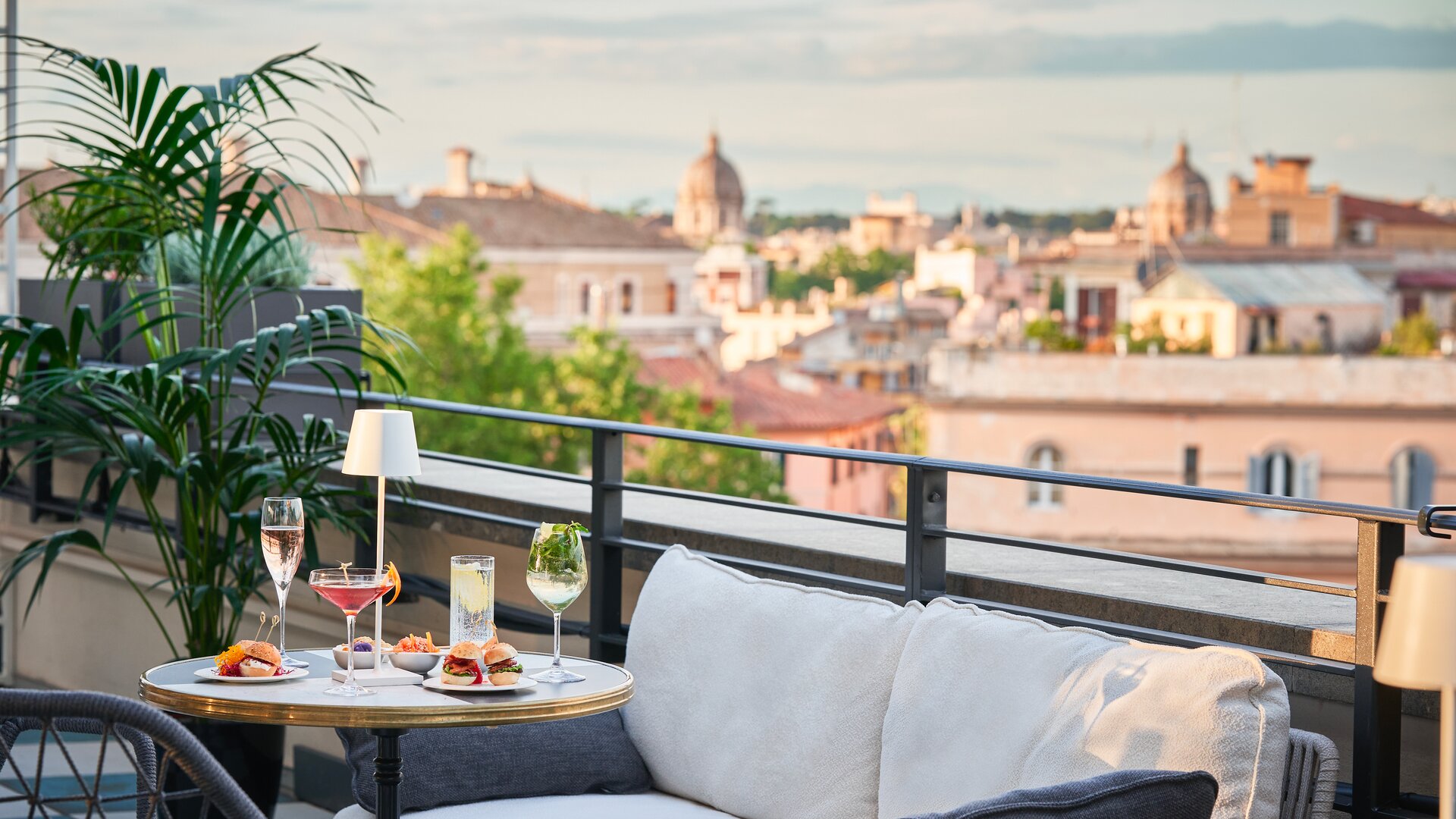Vista Trastevere Rooftop Restaurant Dining Table