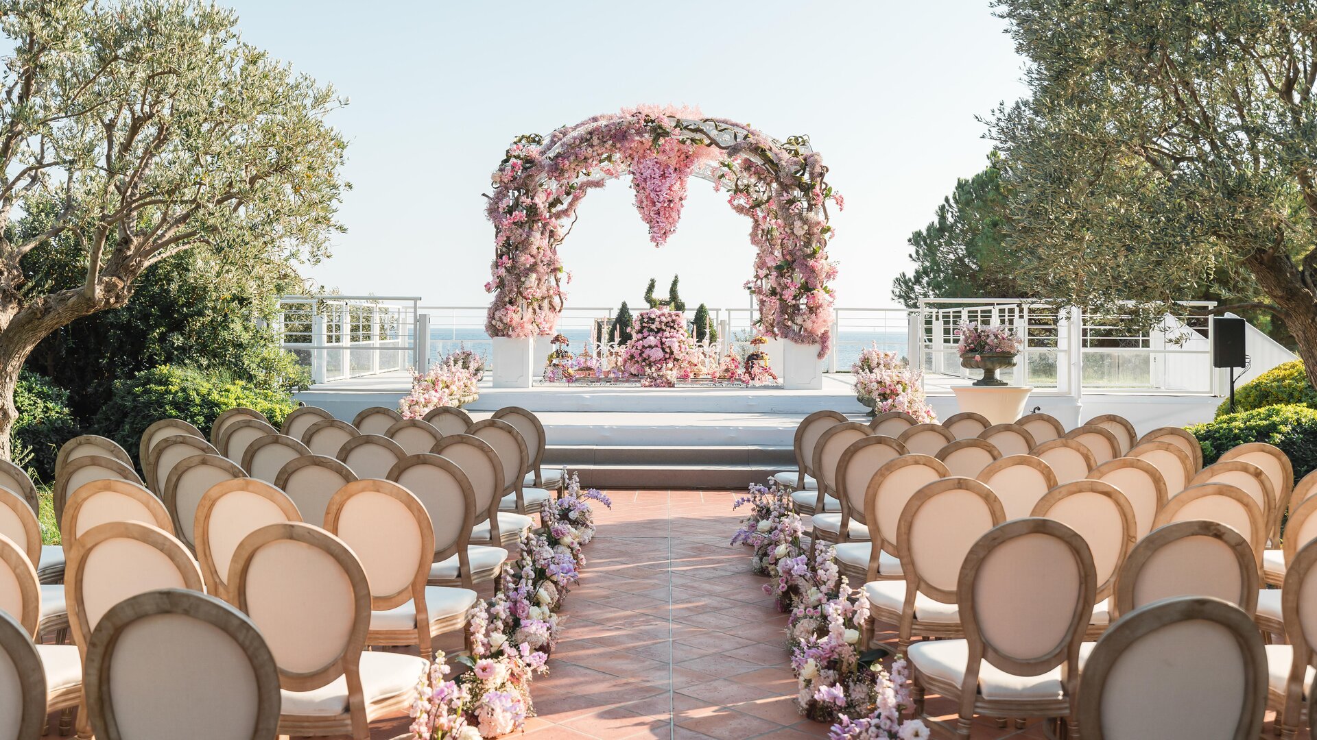 Mediterranean Garden Event Space Ceremony Setting