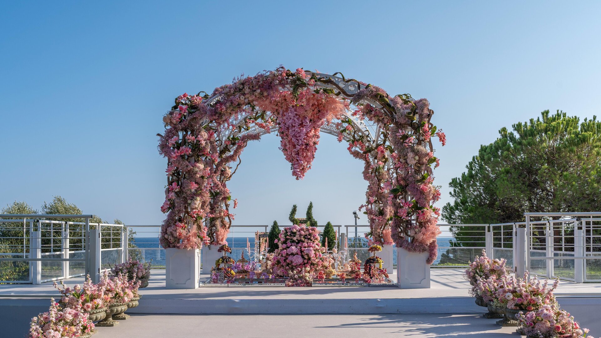 Mediterranean Garden Event Space Ceremony Setting