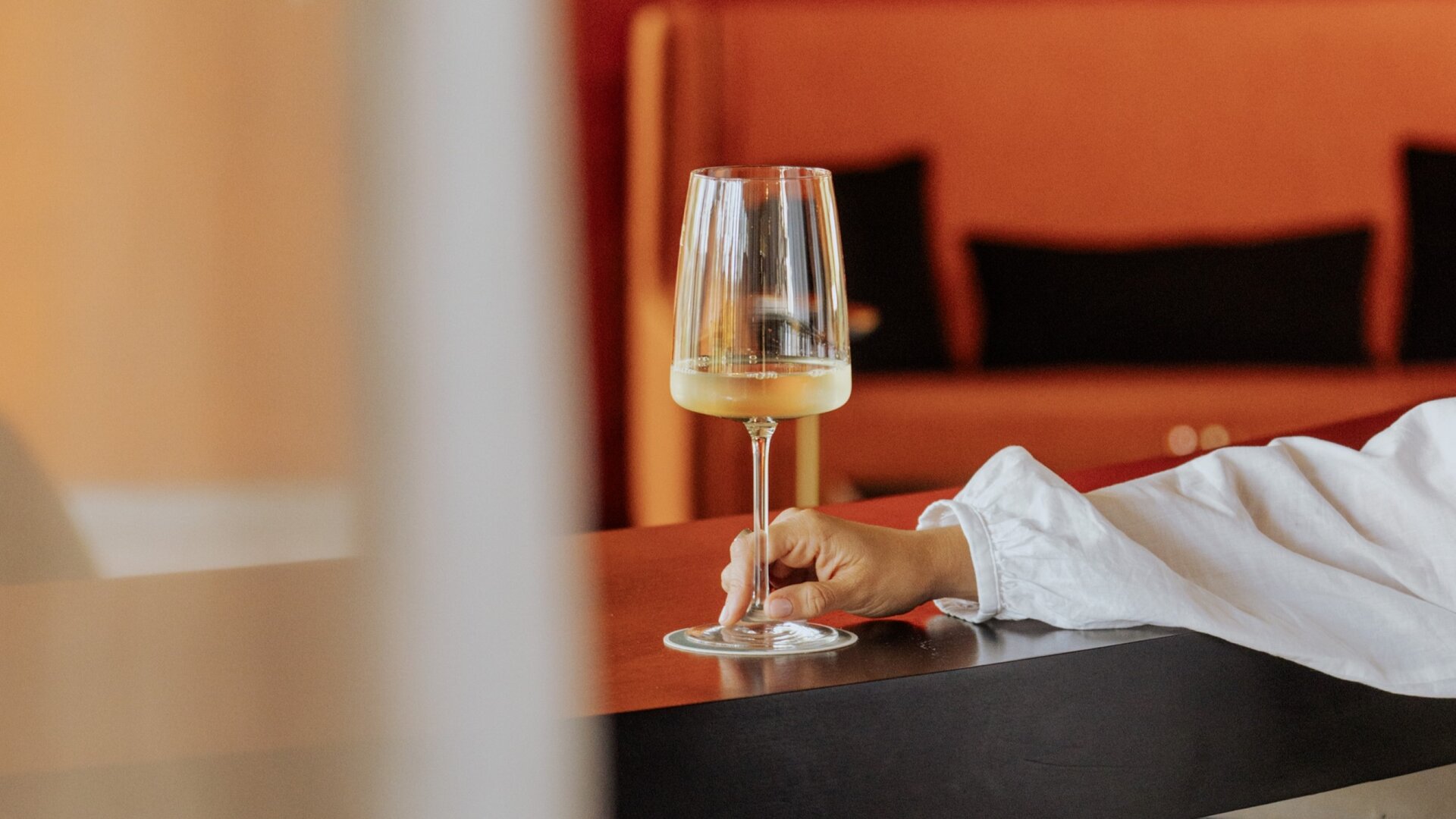 Glass of White Wine Tasting