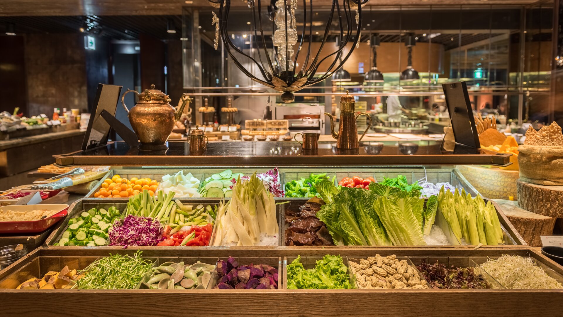 Buffet Table with Vegetables
