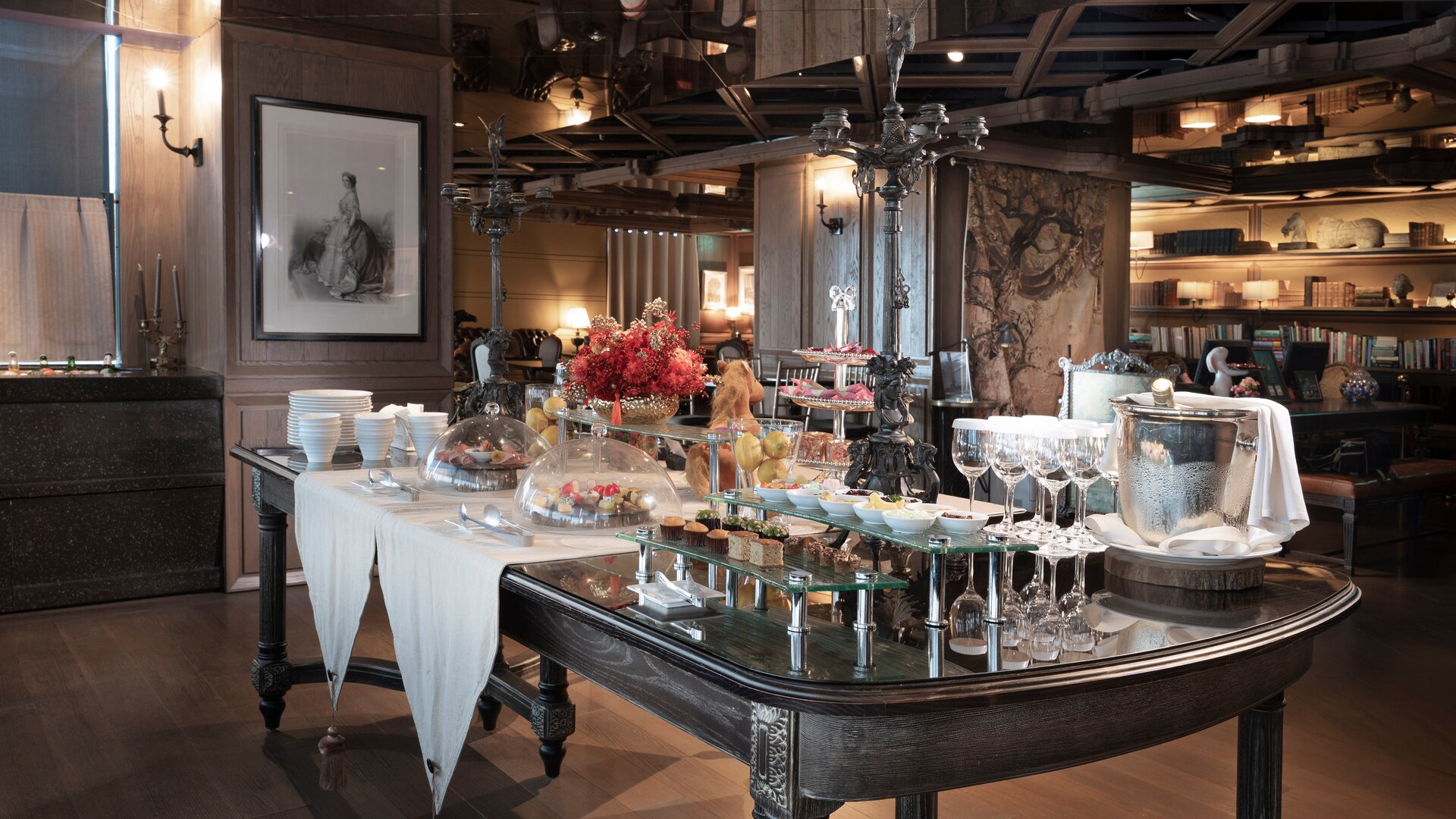 Le Salon Event Space with Buffet Table