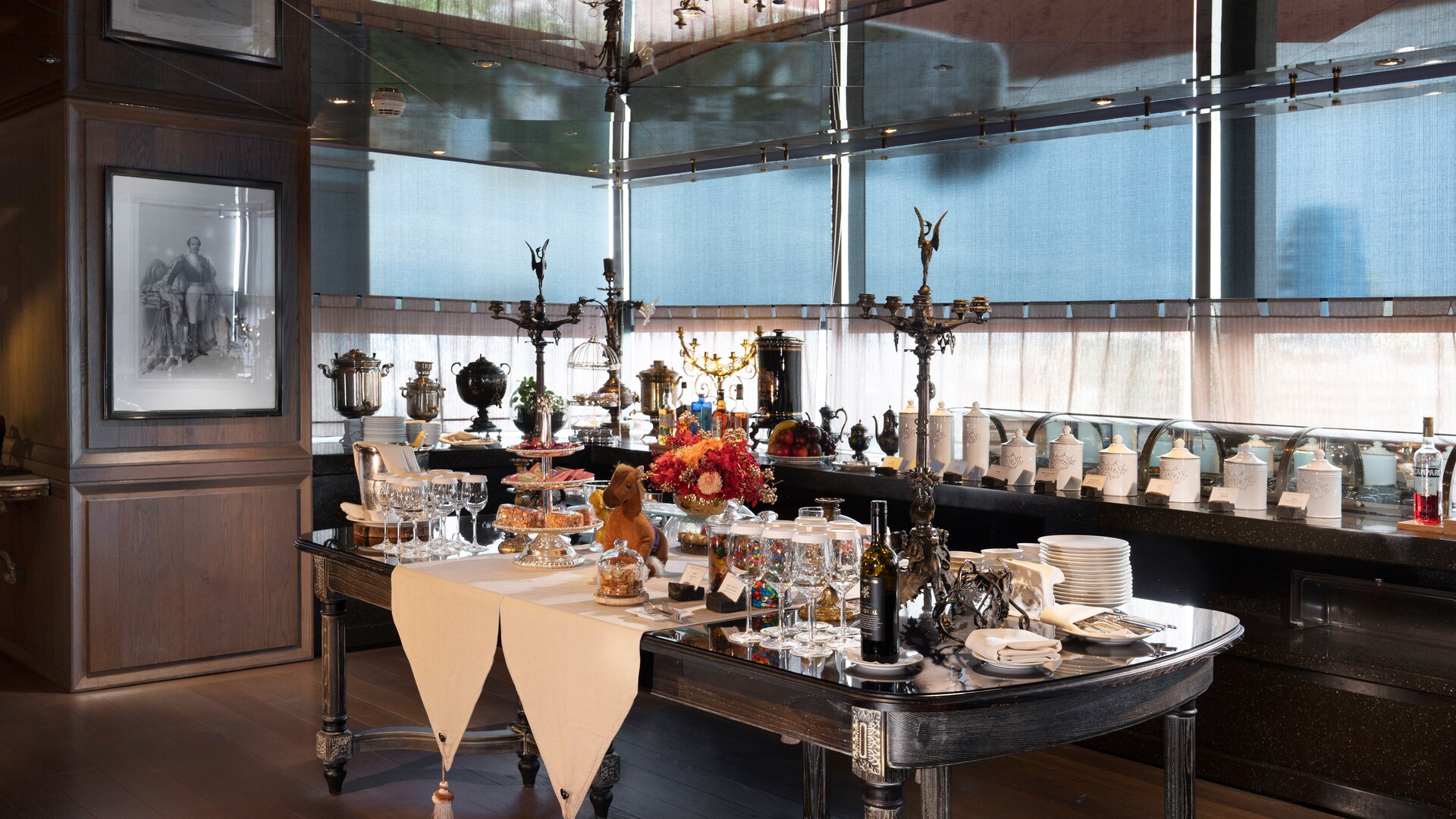Le Salon Event Space with Buffet Table