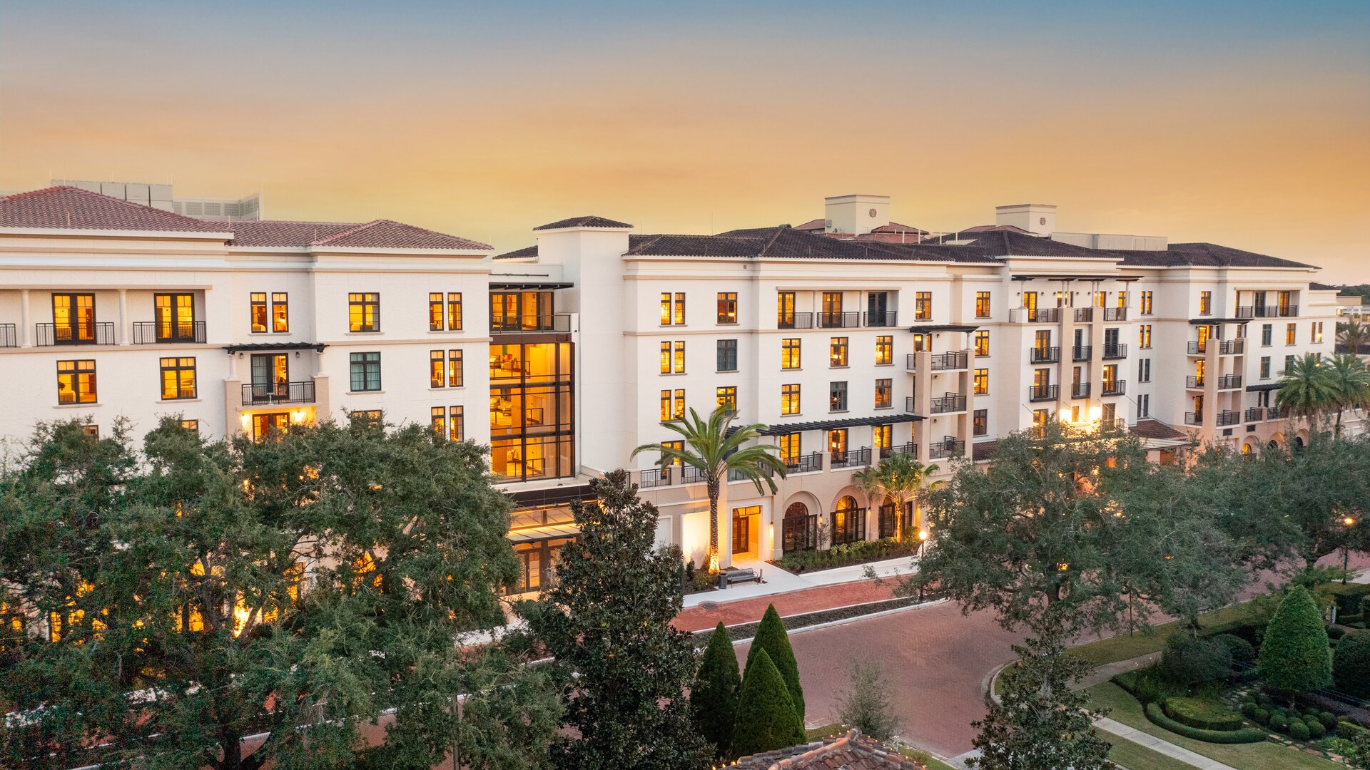 Aerial Exterior View at Sunset