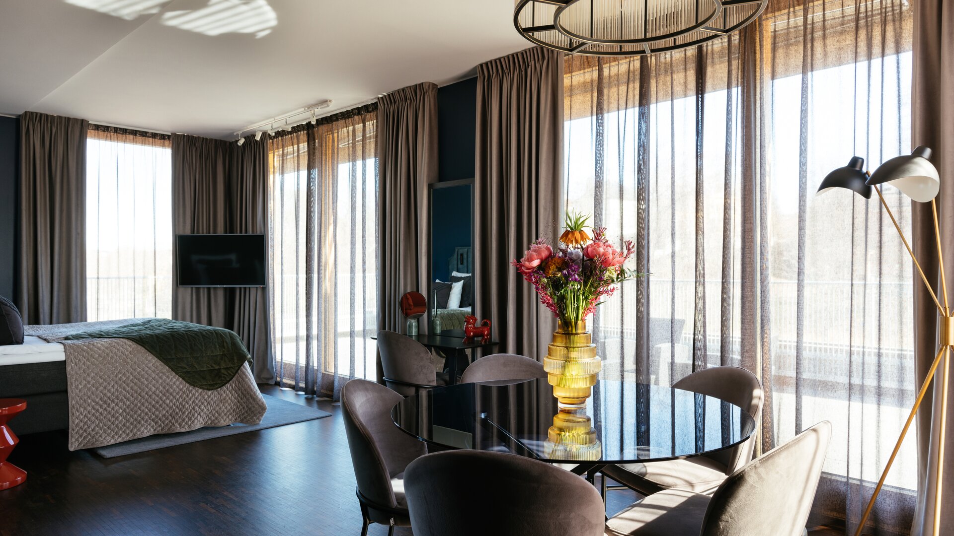 The Terrace Suite Dining Area View to Bed