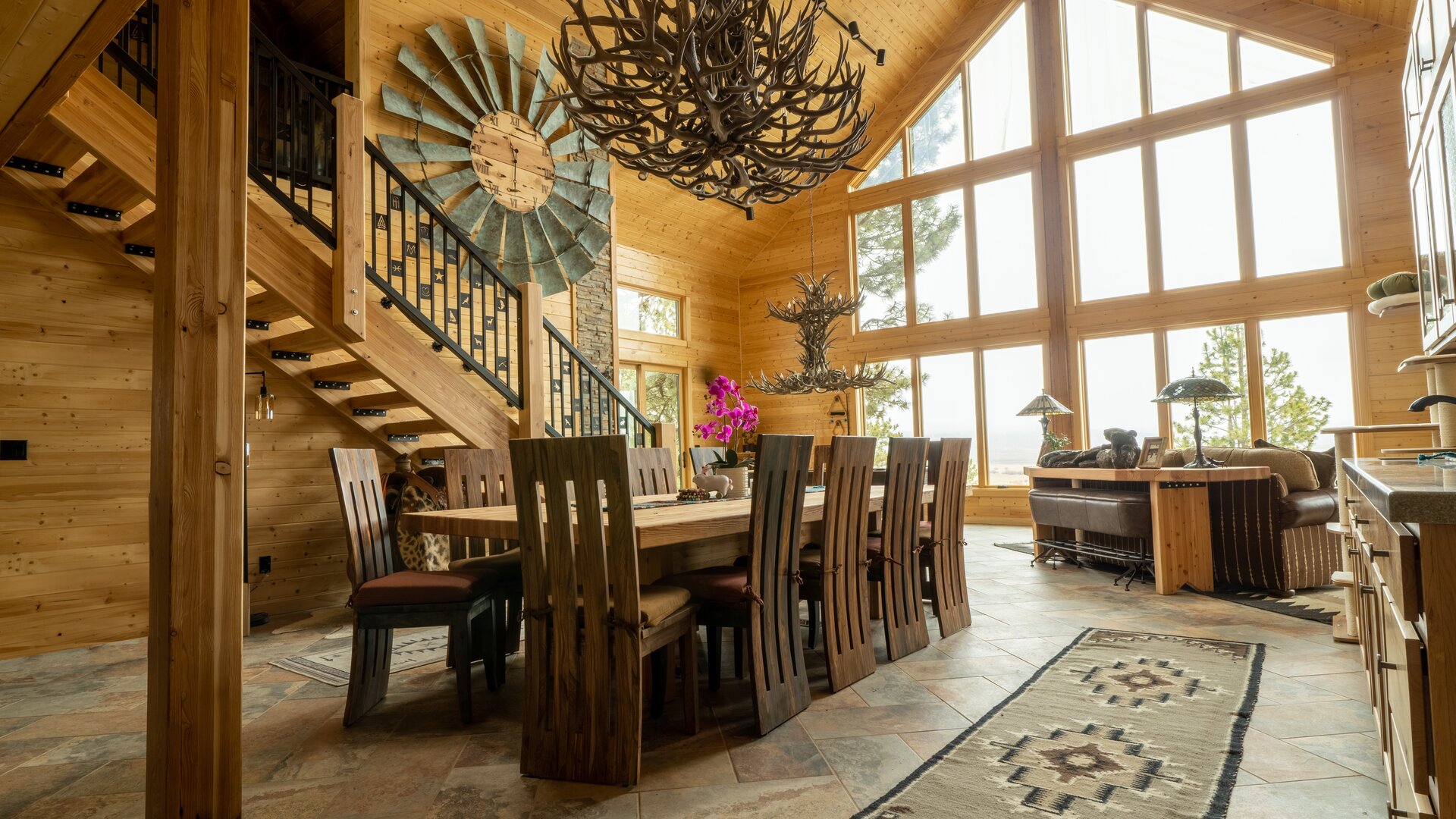 Lakeside Log Cabin Dining Space