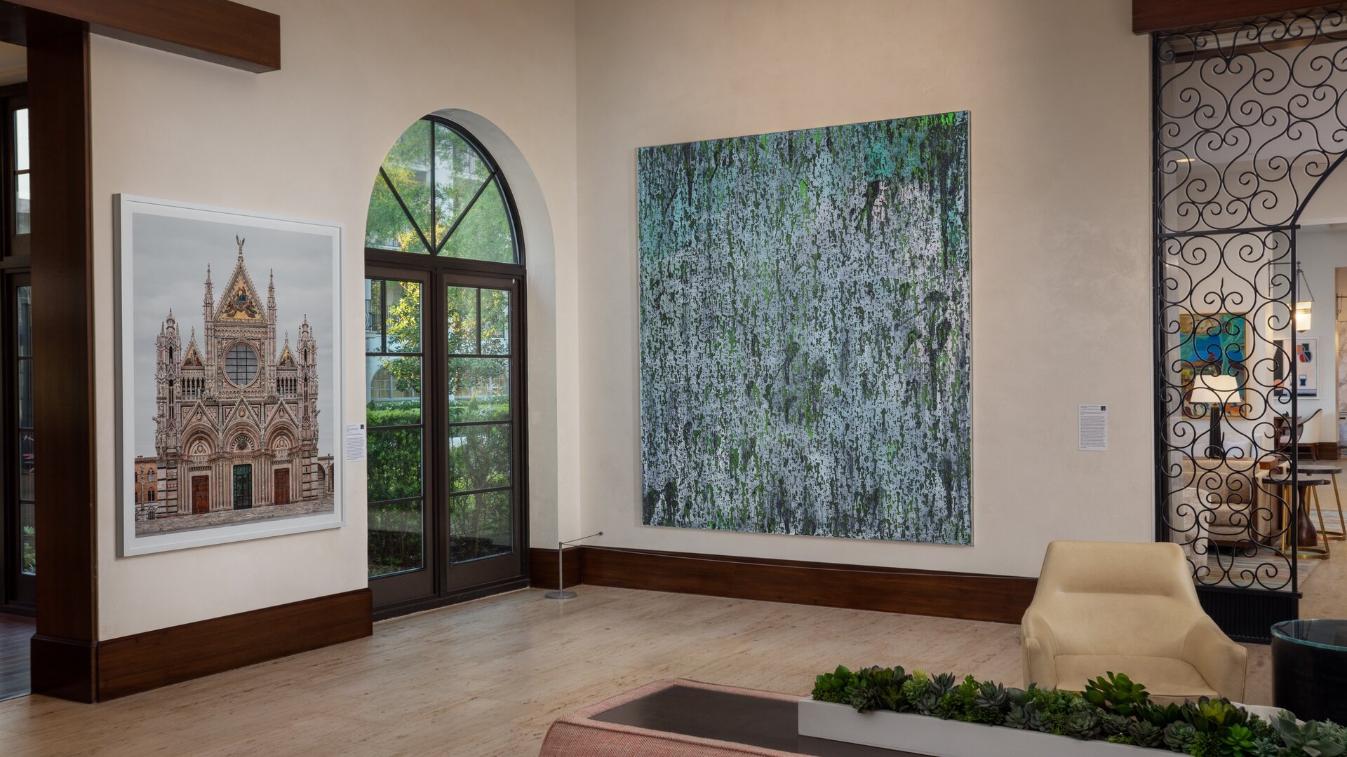 Lobby or Common Area Seating with Art on Walls