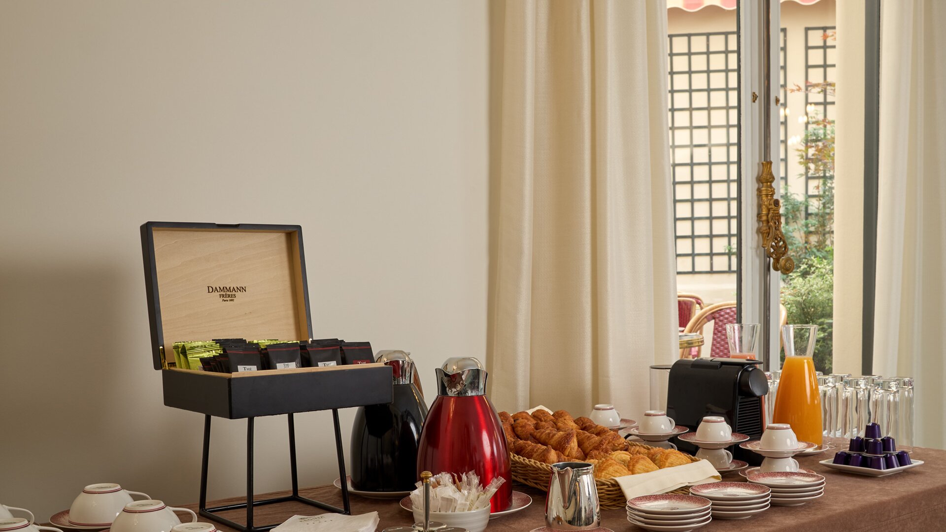 Salon Saint Honore Refreshment setup