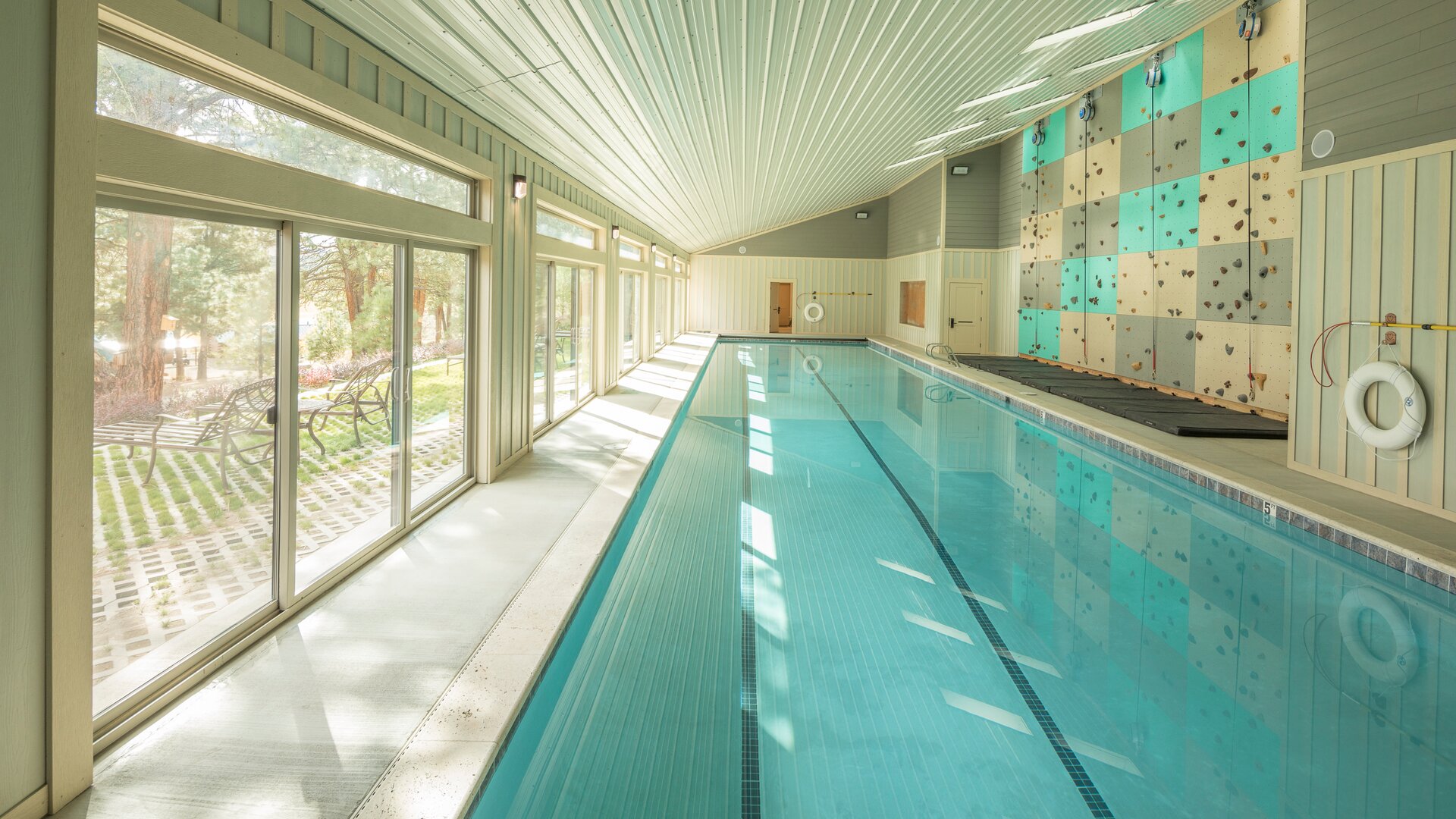 Indoor Pool with Rock Climbing Wall