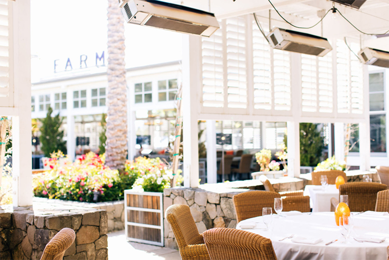 FARM's patio seating at Carneros Resort and Spa.