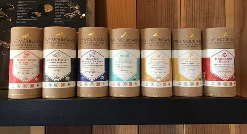 Organic Fair-Trade teas from Five Mountains in San Francisco
