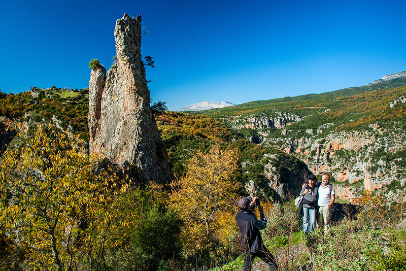 Iosifidis (far right) hiking with his wife and Beyond Green’s co-founder Costas Christ.