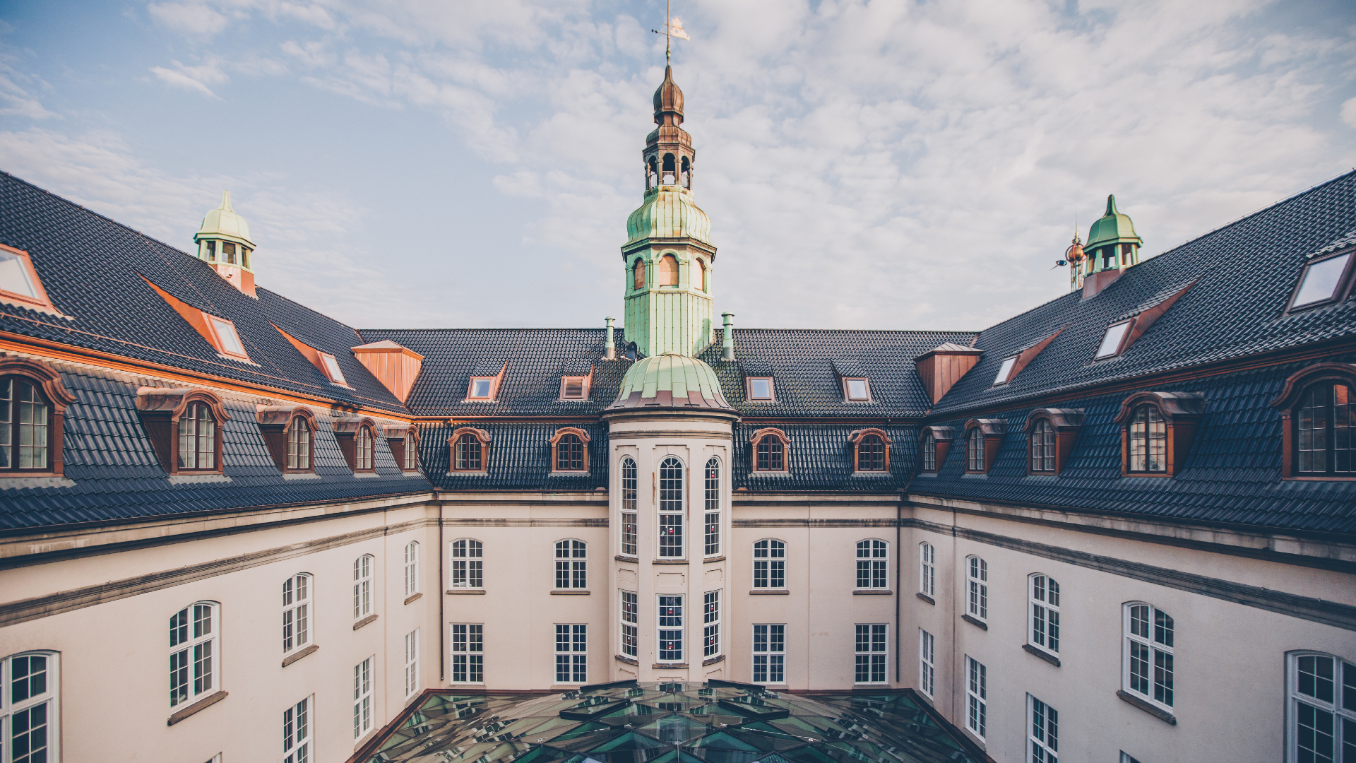 villa copenhagen facade with tower