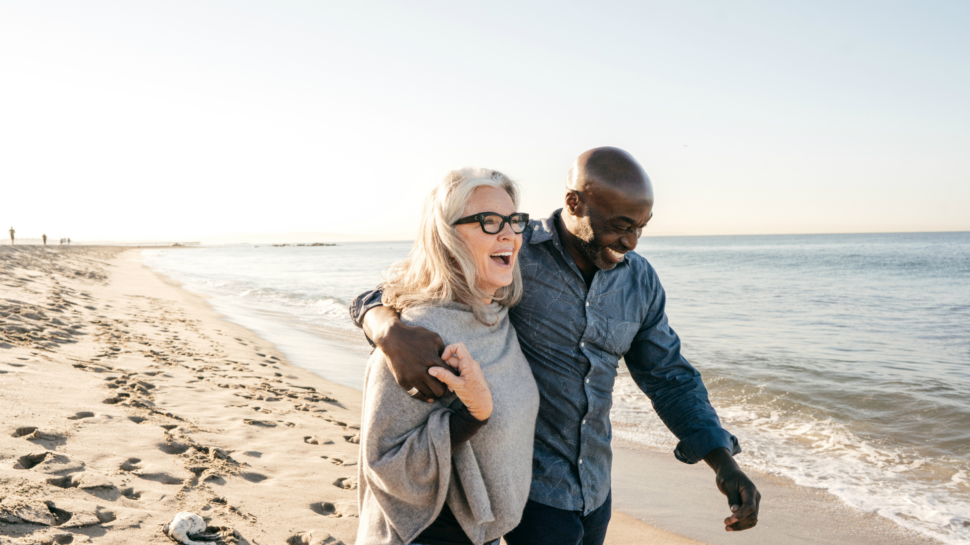 couple walking on beach