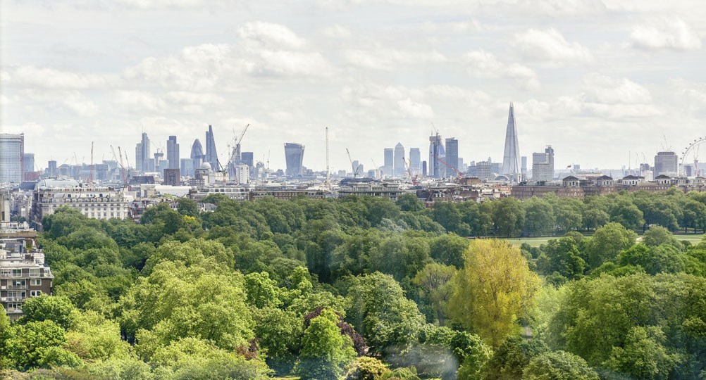 Aerial view from Royal Lancaster London