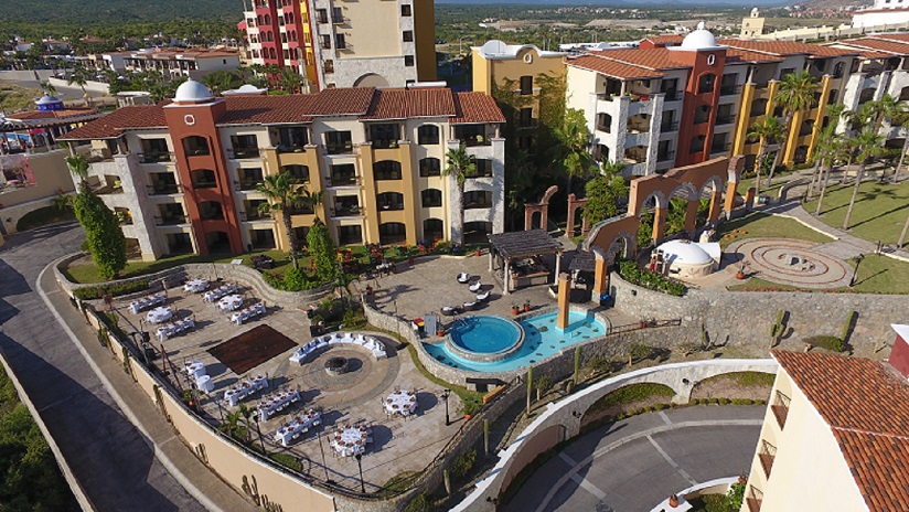 Aerial of Hacienda Encantada Resort & Residences Pool and grounds