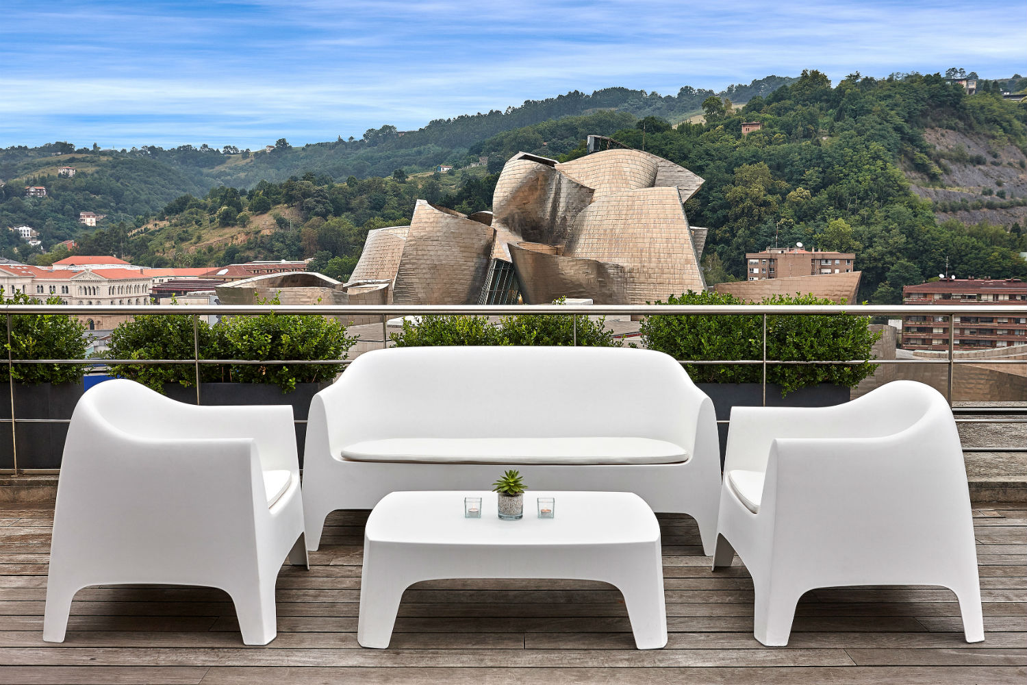 Terrace Lounging with view of Guggenheim