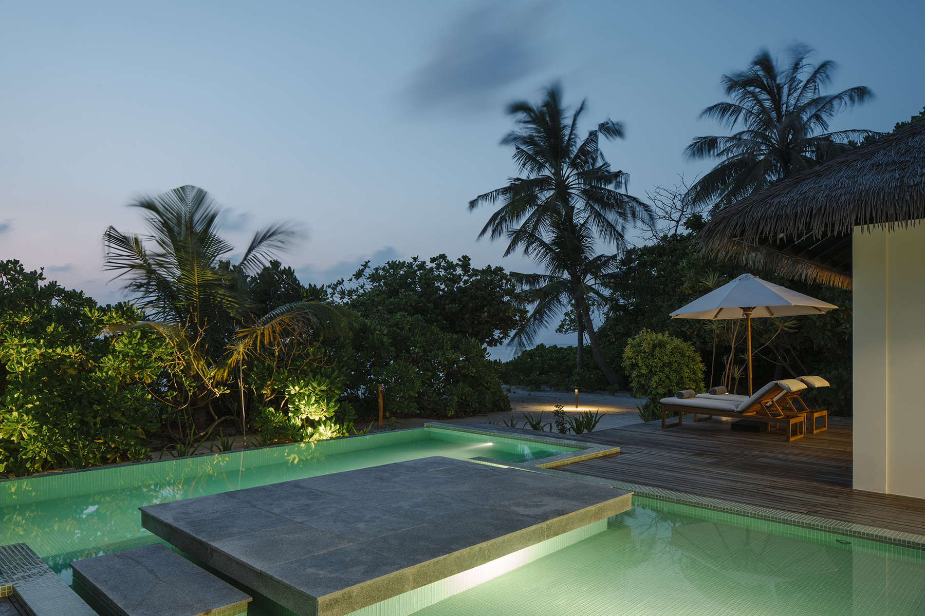 Pool at dusk