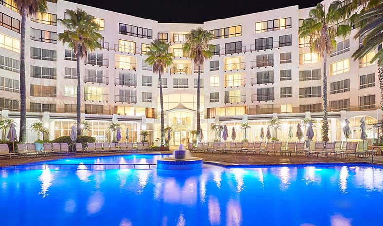 President Hotel and Pool at night