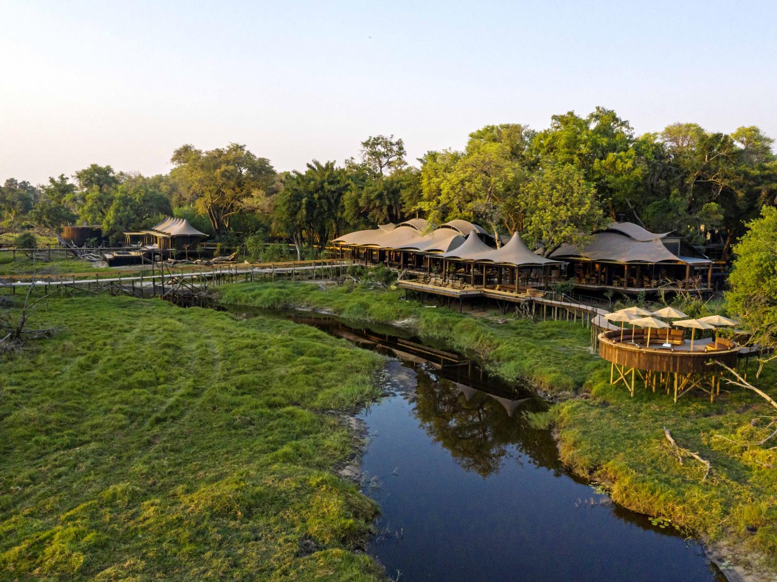 Xigera Safari Lodge - aerial view exterior shot