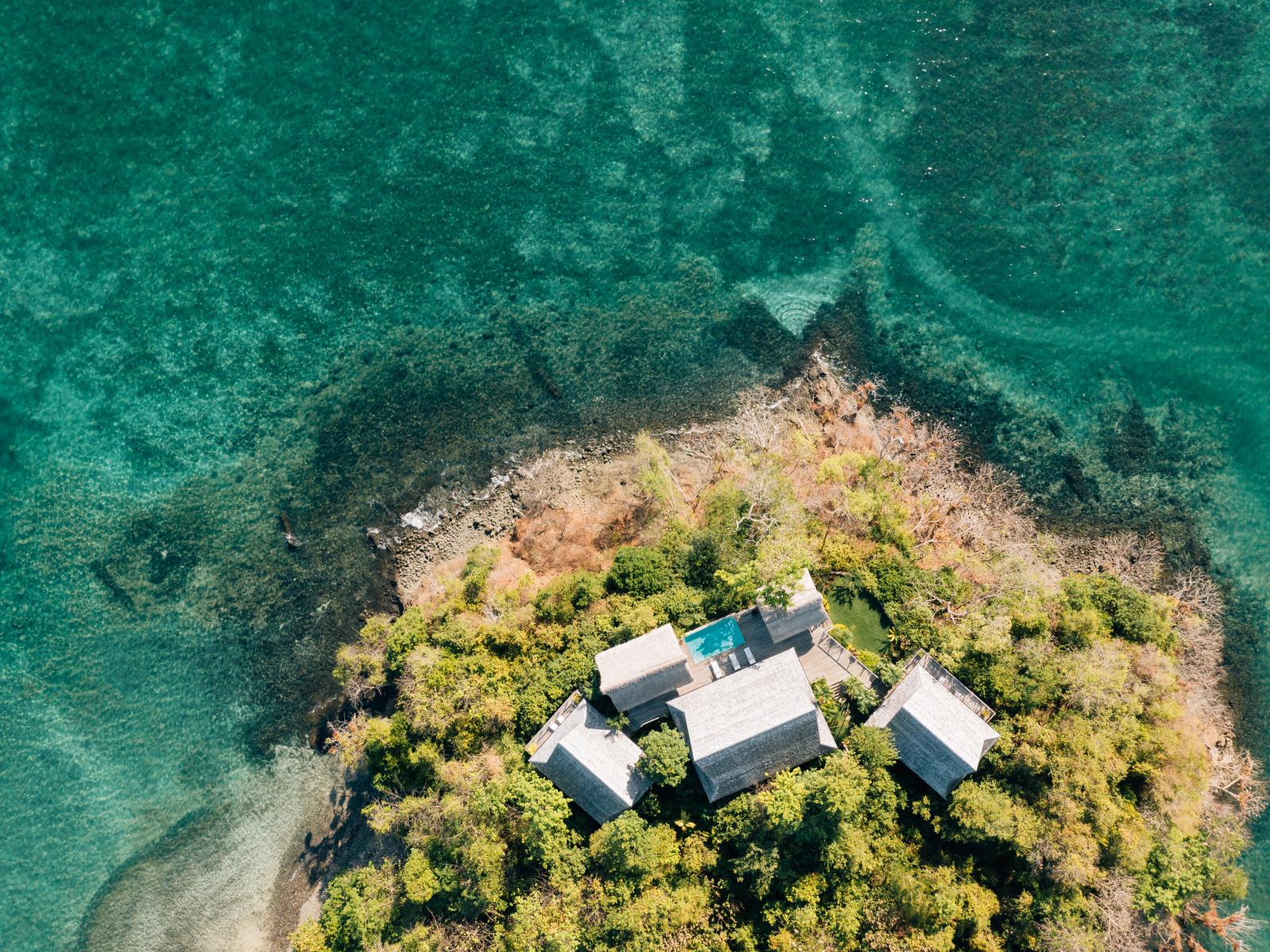 Islas Secas Casita Grande aerial view