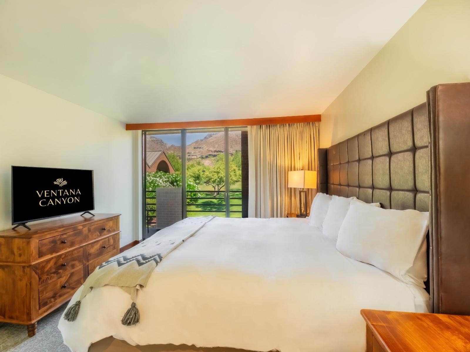 The King bedroom from the Mountain View Loft suite.