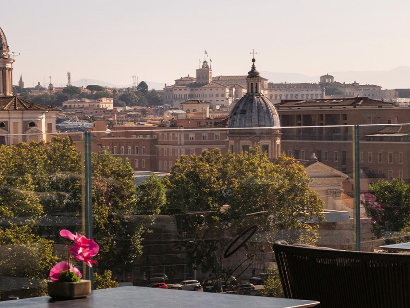 The First Musica Outdoor Dining with View of City