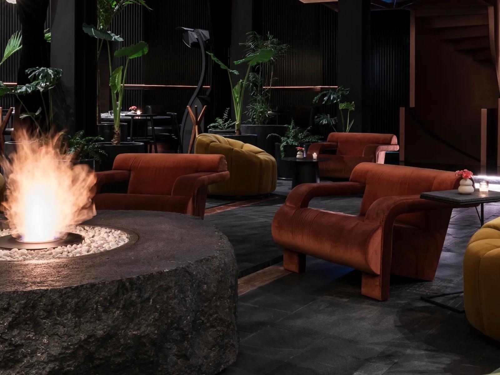 VOLGA | Elora Restaurant Lounge Area with Firepit