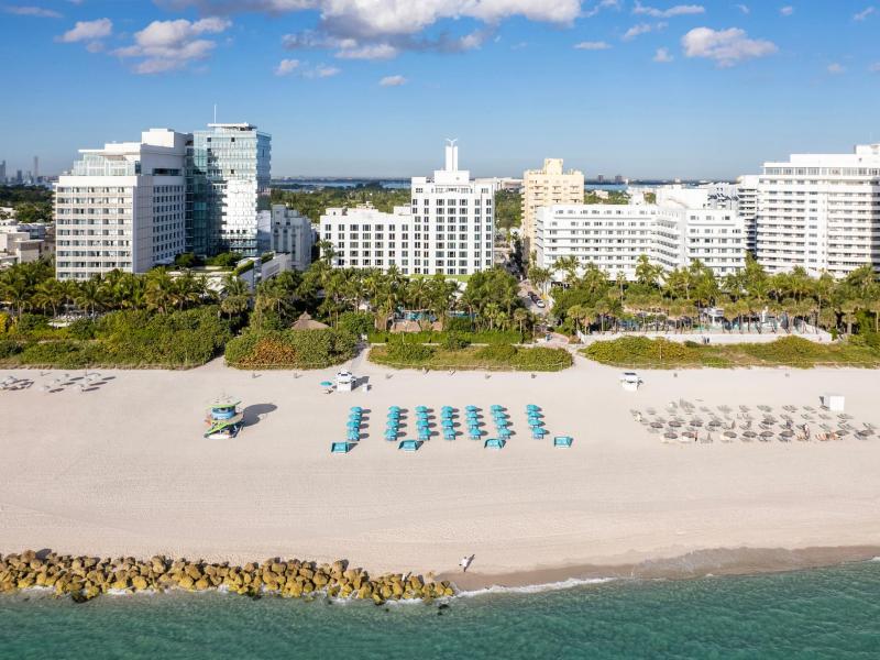 The Palms Hotel and Beach Aerial 