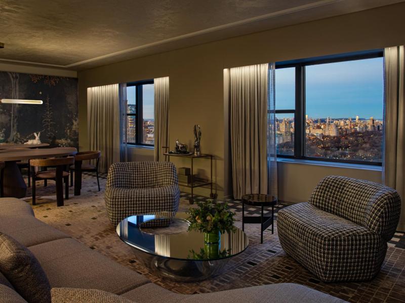Park Lane New York Living Space with View of NYC