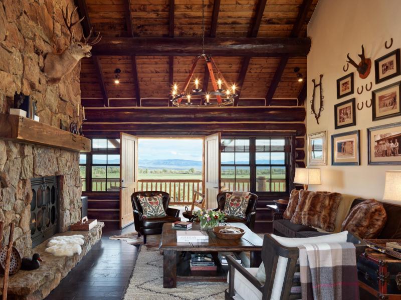 Living room at private cabin