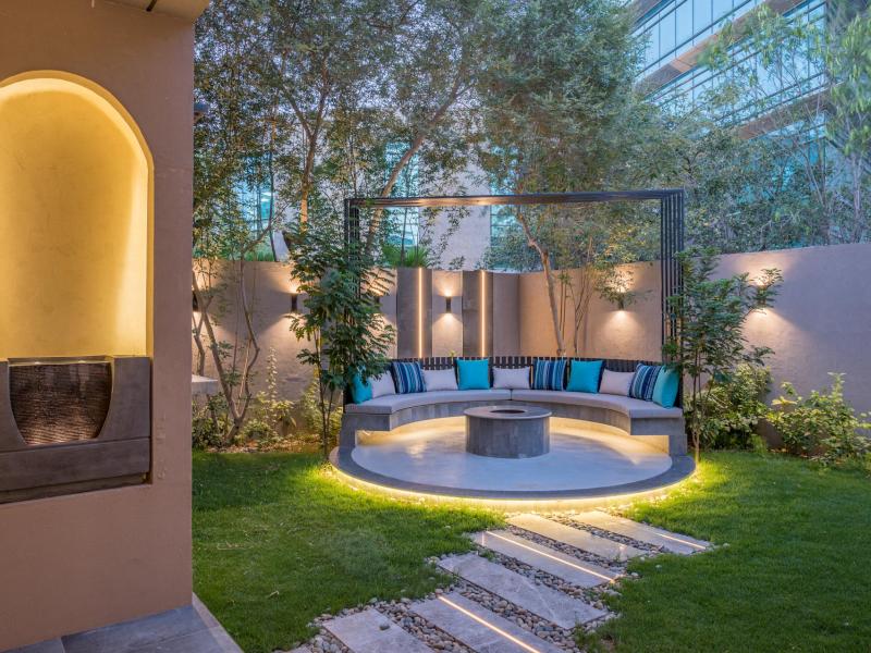 B Villa Courtyard with fire and barbeque