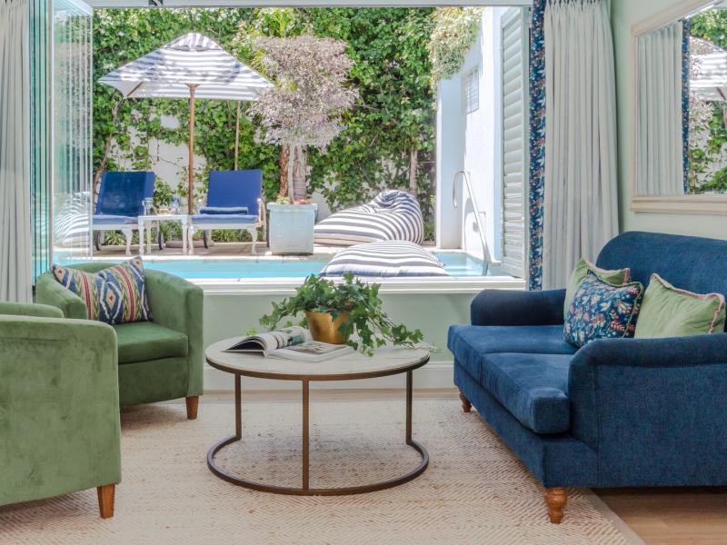 Pool Suite Living Area with View to Private Pool