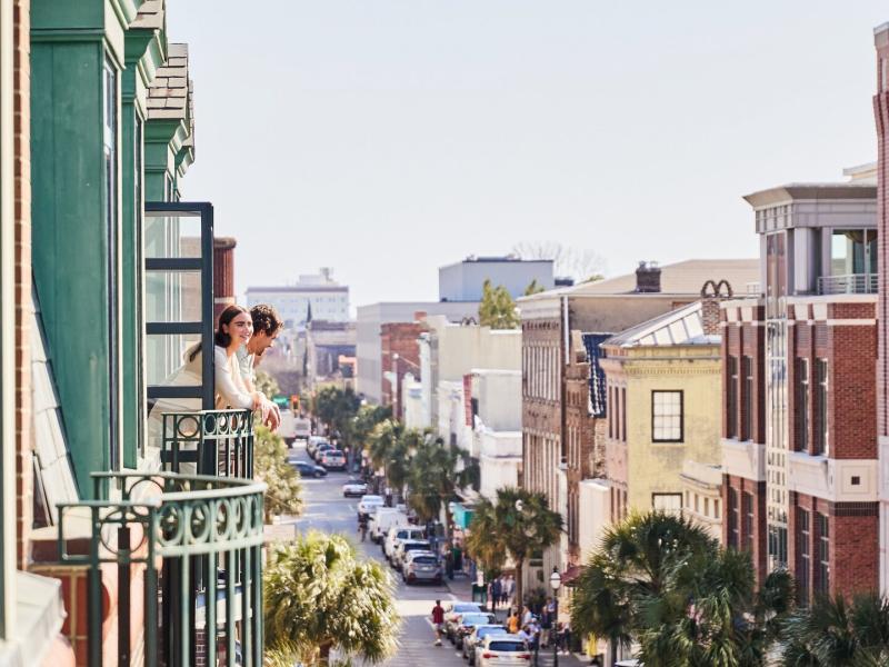 Side View of Exterior and Balconies