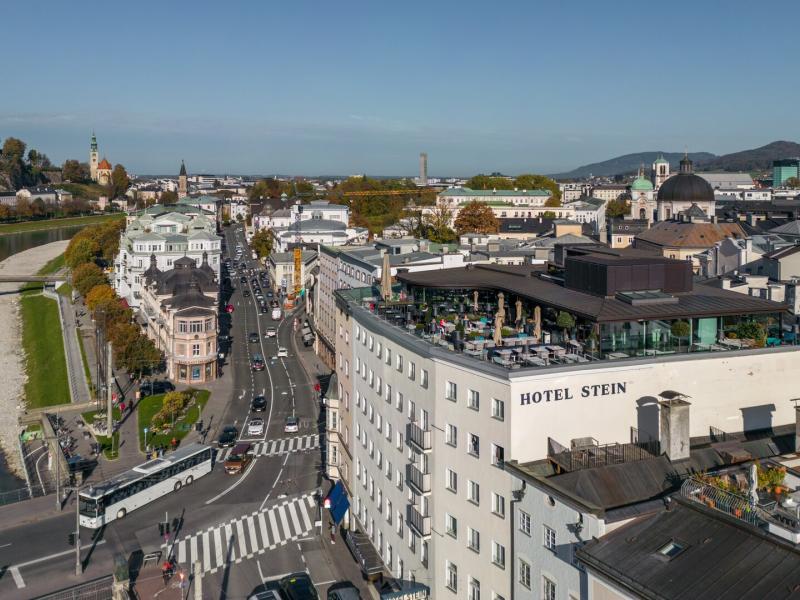 Exterior Aerial View with City in the Background