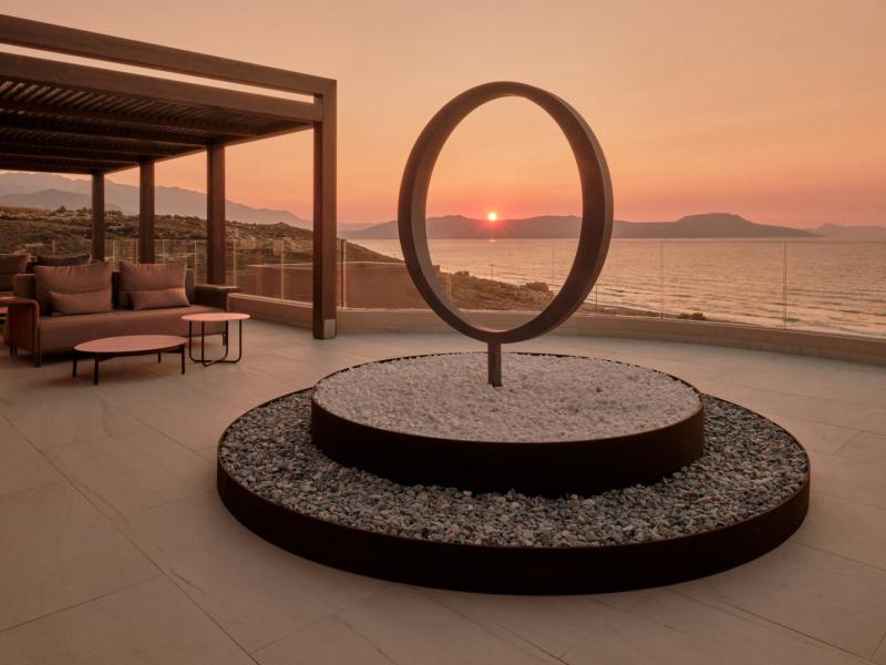 Lobby Terrace with Art Sculpture