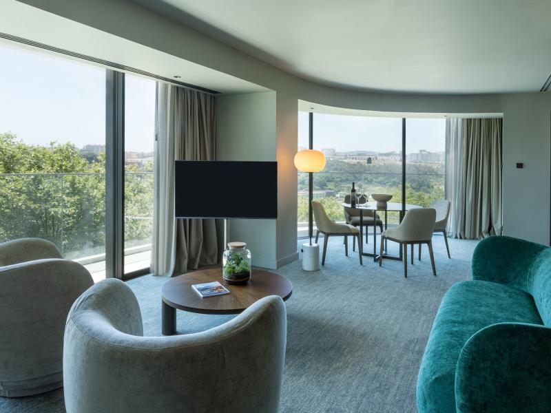 Rooftop Suite Living and Dining Spaces