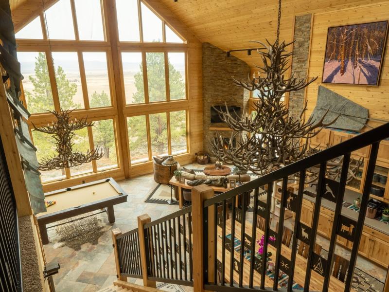 Lakeside Log Cabin Overview from Loft or Second Floor
