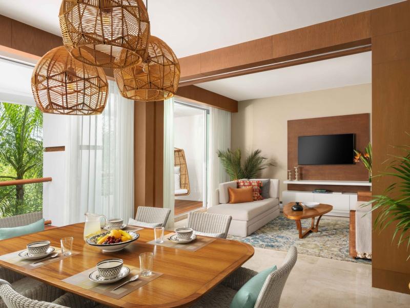 One-Bedroom Suite Dining Room View to Livingroom Space