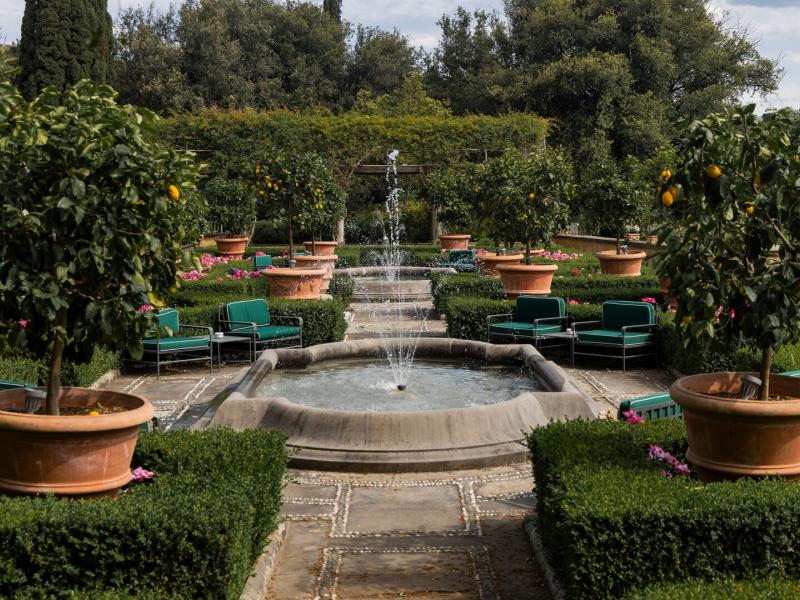 Italian garden fountain.