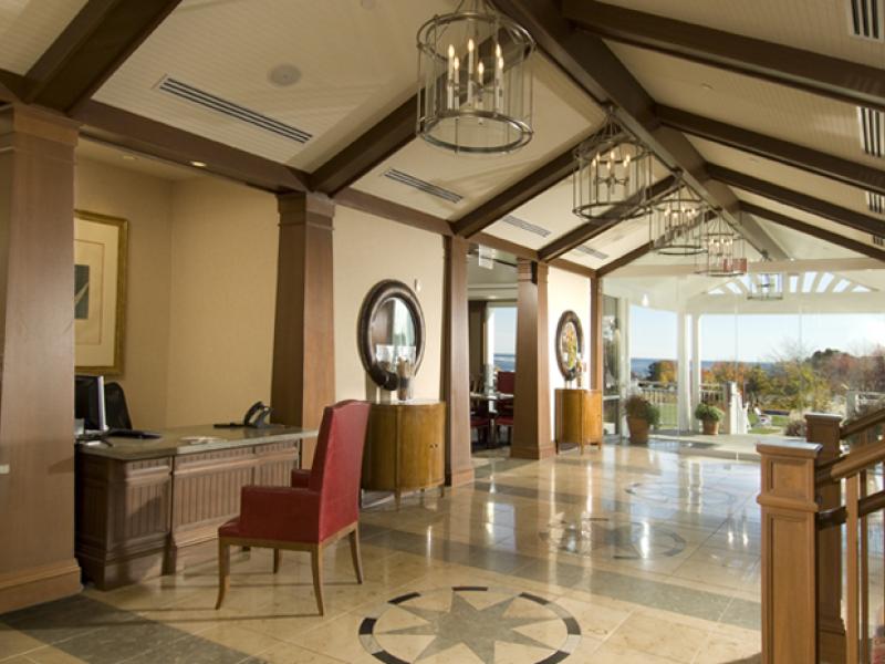 Lobby with open views of the Atlantic Ocean