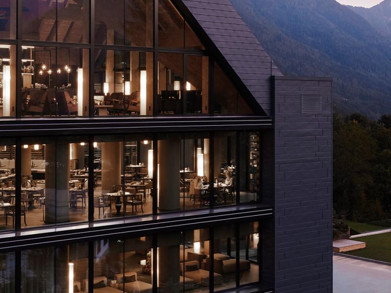 Lefay Resort & SPA Dolomiti Exterior at Dusk