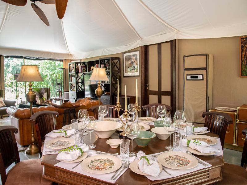 Hidden India Mahavan Royal Tent Dining Room