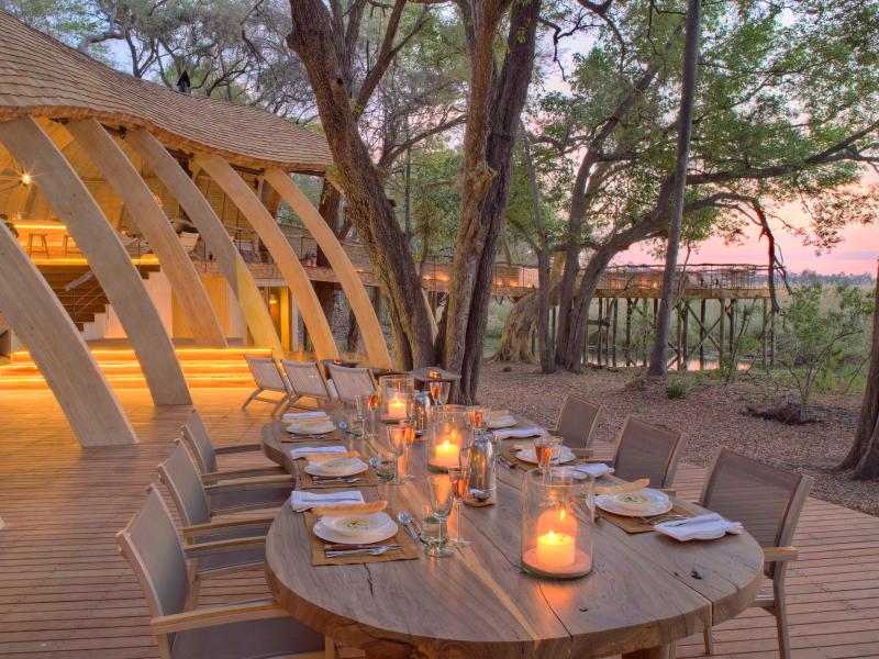 andBeyond Sandibe Okavango Safari Lodge Dining