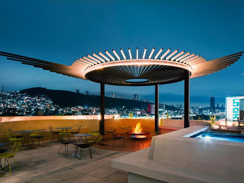 Galeria Plaza Monterrey Terrace at Night