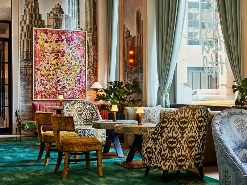 The Wall Street Hotel Lobby Lounge Seating Space