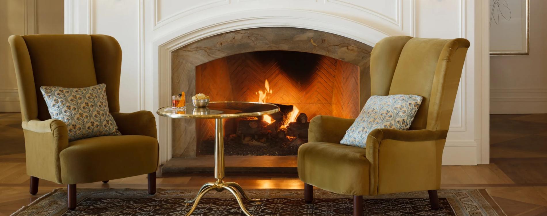 Shutters on the Beach | Lobby Seating Area with Fireplace
