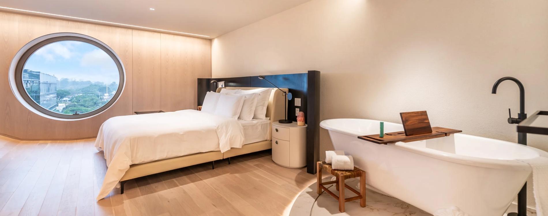 Hotel Unique | Guestroom with In-room Soaking Tub