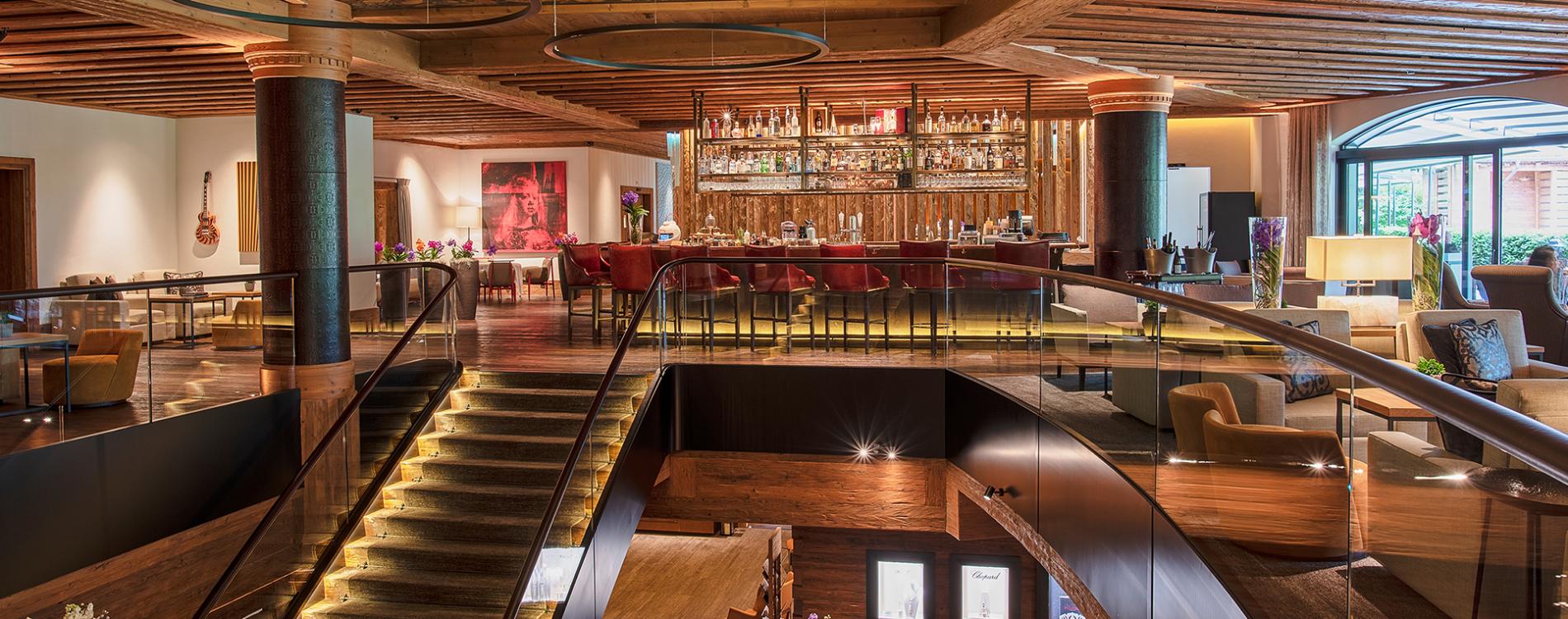 The Alpina Gstaad Lobby and Bar