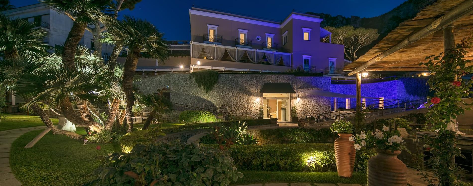 Villa Marina Capri and gardens evening